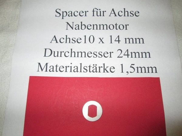 Spacer Edelstahl für Achsen Nabenmotor 14 / 10 mm 1,5 mm